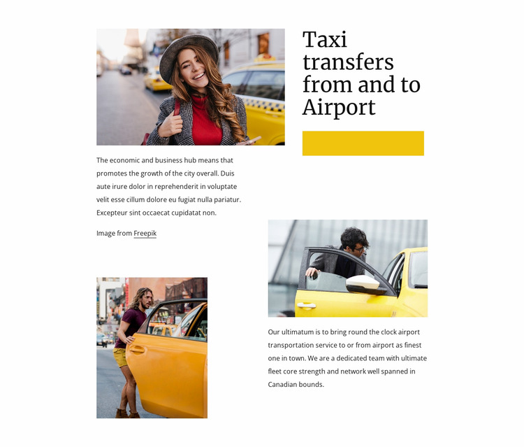 Taxi transfers from airport WordPress Website Builder