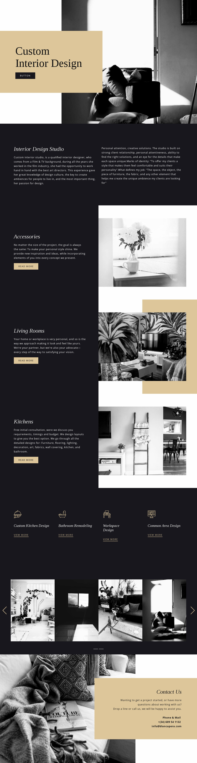 Custom modern interior Website Design