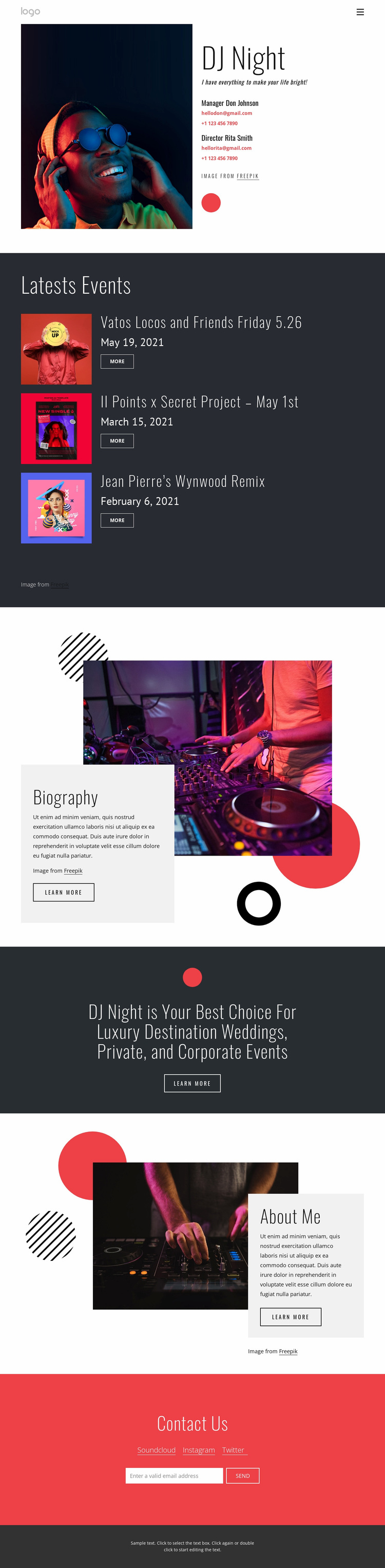 Dj Night Website Website Design