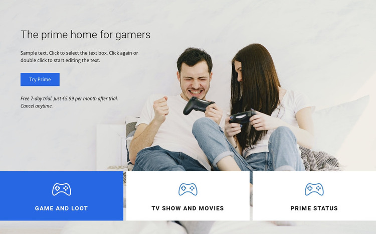 The prime home for gamers HTML Template