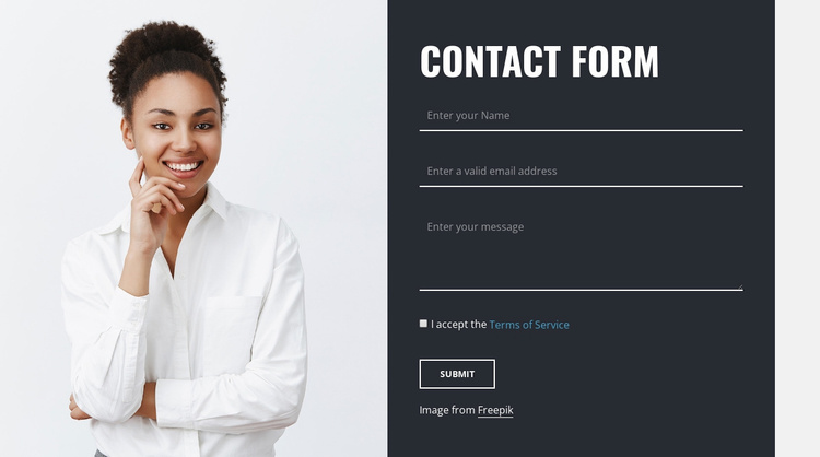 Contact form with image Website Template