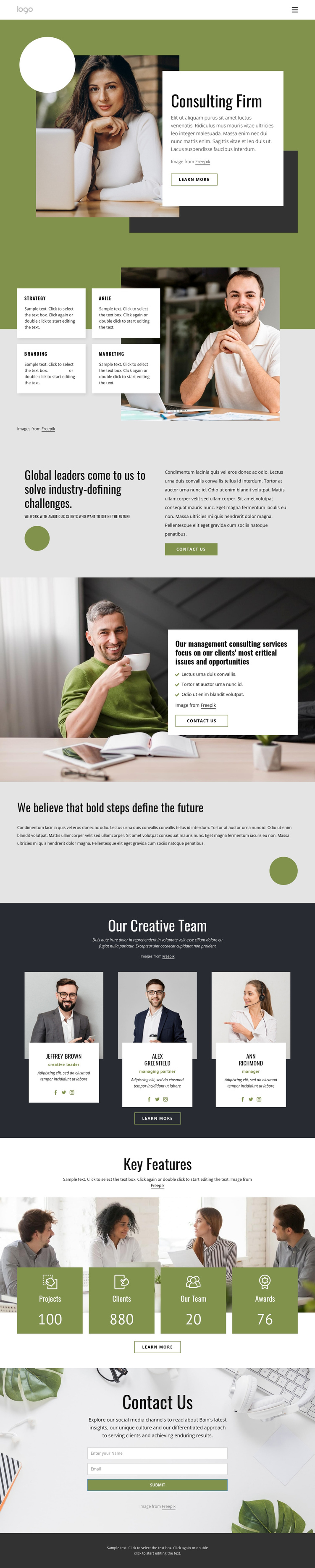 Start innovating One Page Template