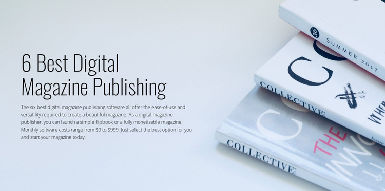 Digital magazine publishing Website Mockup