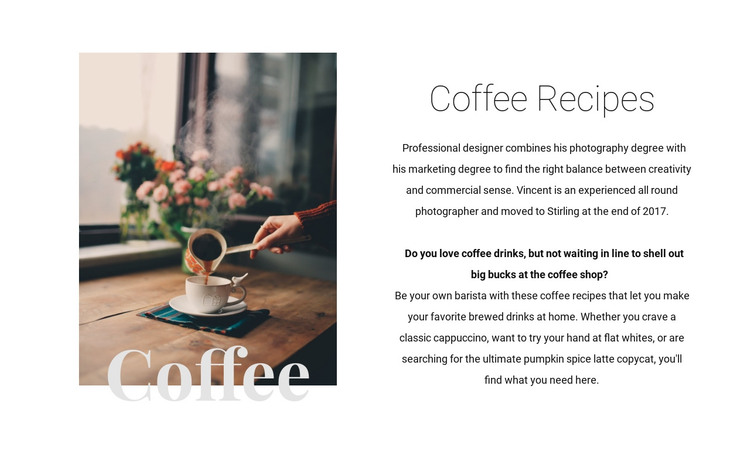 Coffee recipes HTML Template