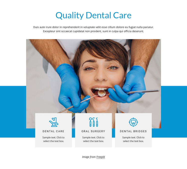 Quality dental care Template