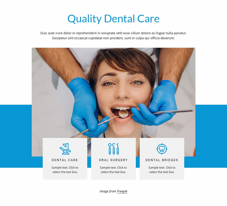 Quality dental care Website Mockup