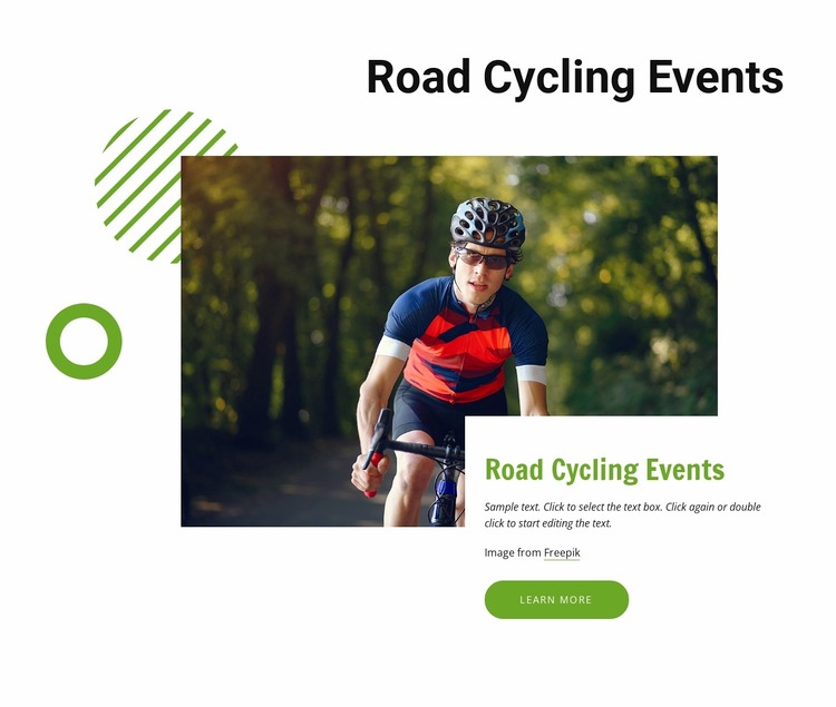 Road cycling events WordPress Website Builder