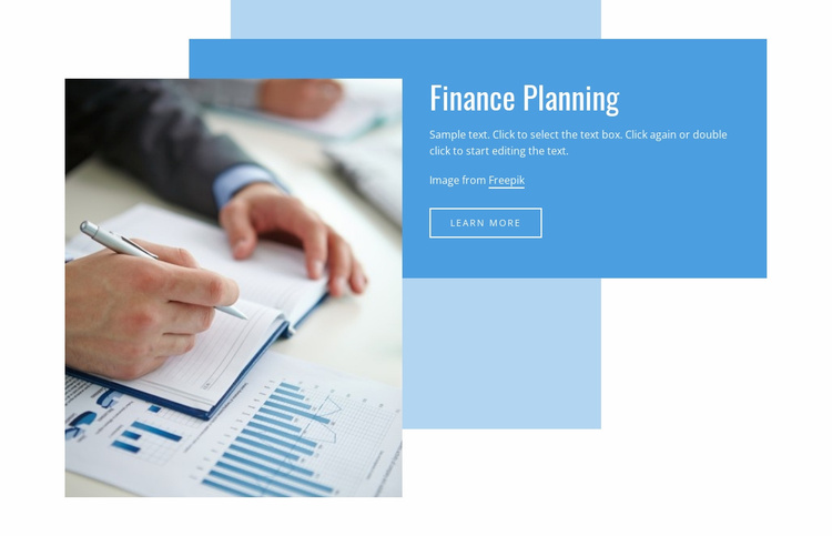 Financial planning Landing Page