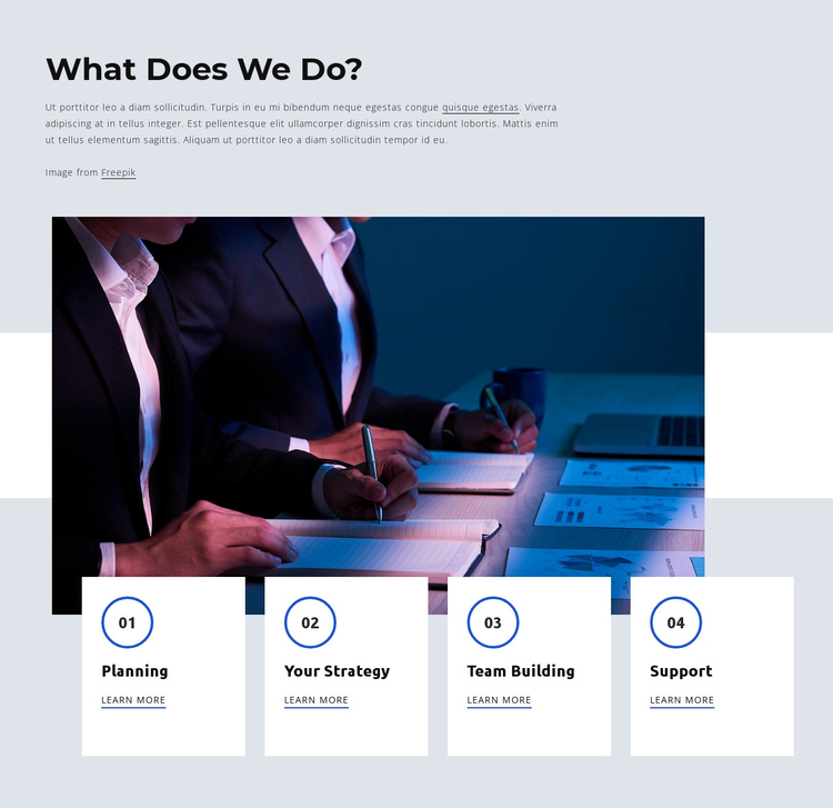 Consulting services for entrepreneurs One Page Template