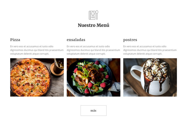 Comidas de restaurante Plantilla HTML