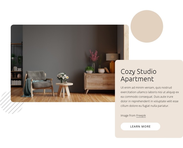 Cozy studio apartment HTML Template