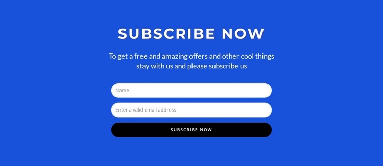 Subcribe now form HTML5 Template