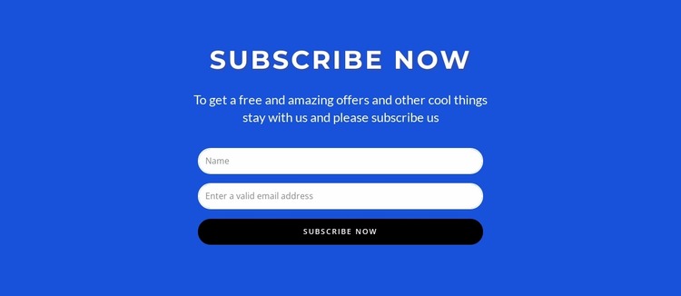 Subcribe now form Website Mockup