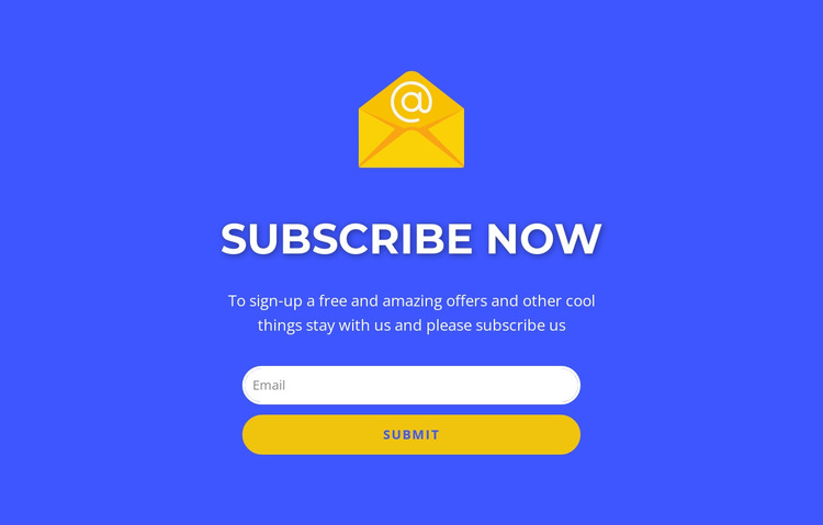 Subcribe now form with text HTML5 Template