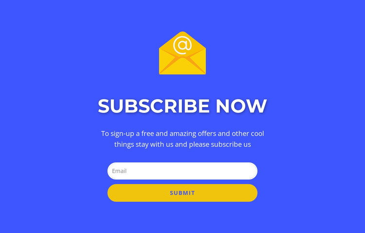 Subcribe now form with text WordPress Theme
