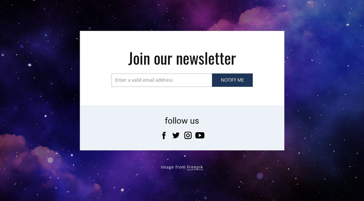 Join our newsletter and follow us HTML5 Template