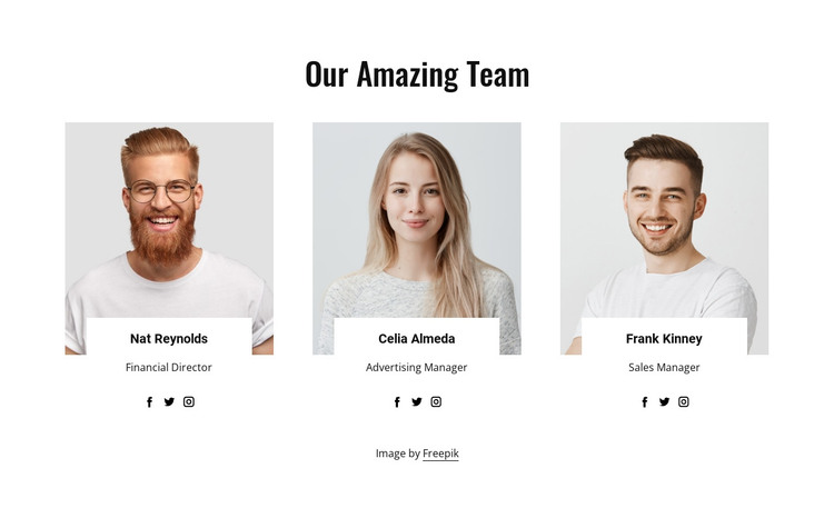 Our Amazing Team HTML Template