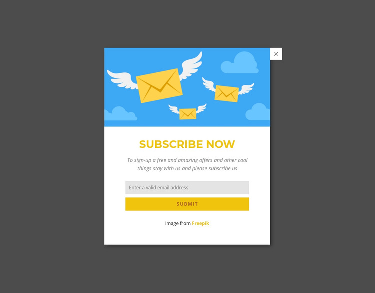 Subcribe now form in popup Template
