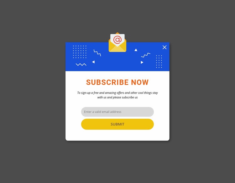 Subscribe now popup Wysiwyg Editor Html 