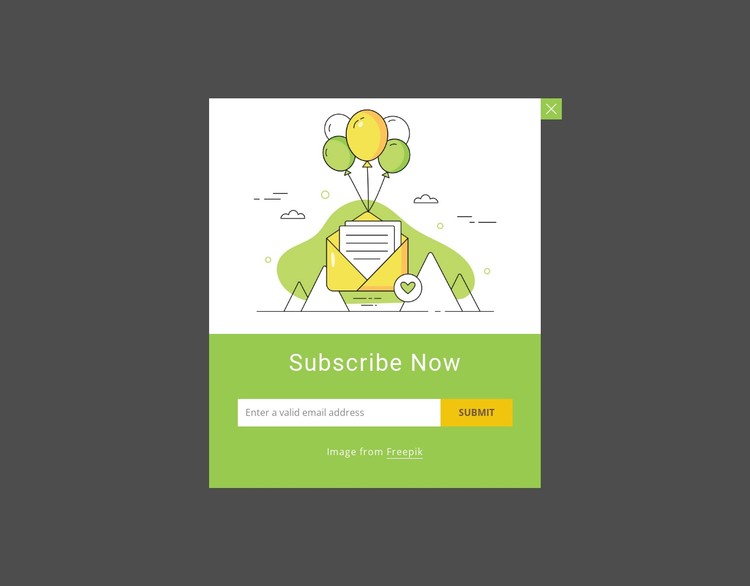 Subscribe now with image CSS Template