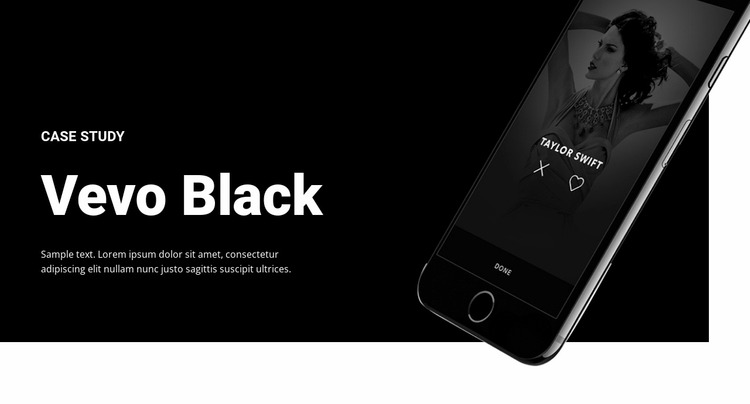 Vevo Black Website Mockup