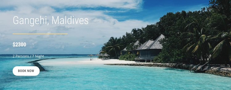 Vacations in Maldives Website Builder Software