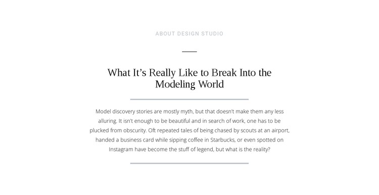 Text break modeling world CSS Template