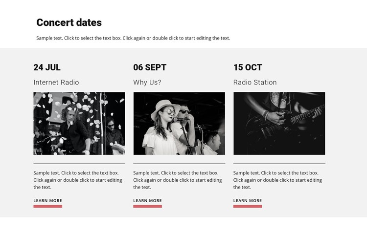 Concert dates CSS Template