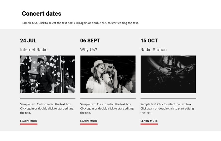 Concert dates Static Site Generator