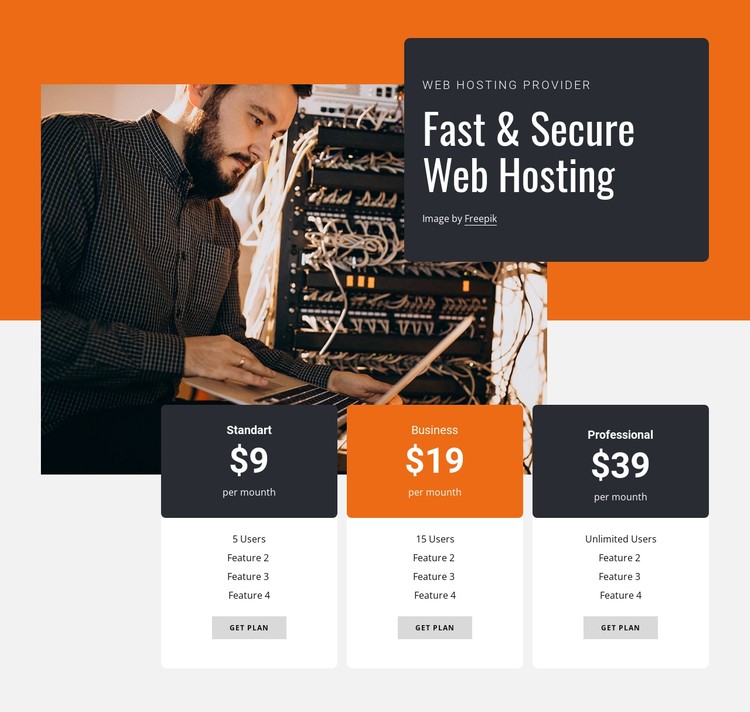 Secure web hosting CSS Template