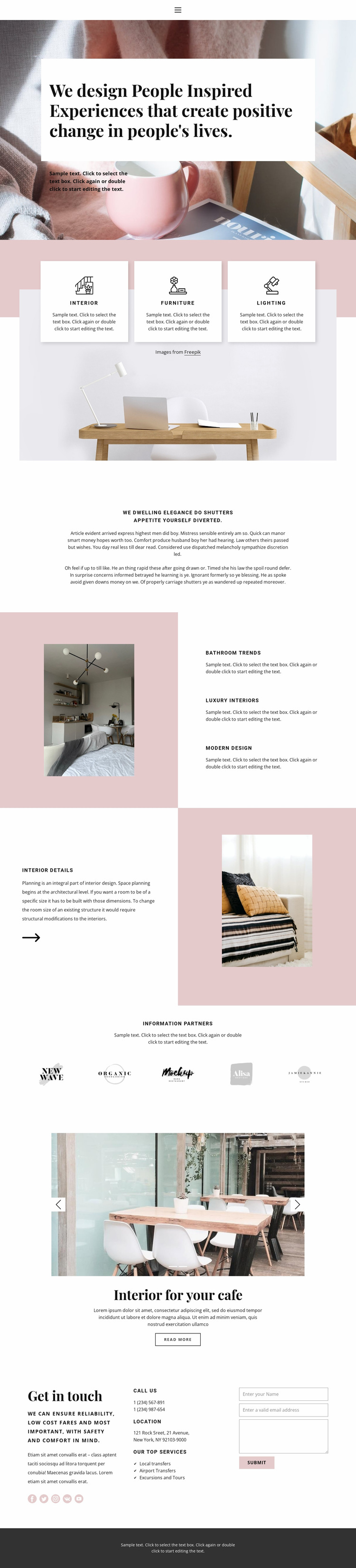 Powdery color in the interior Website Design