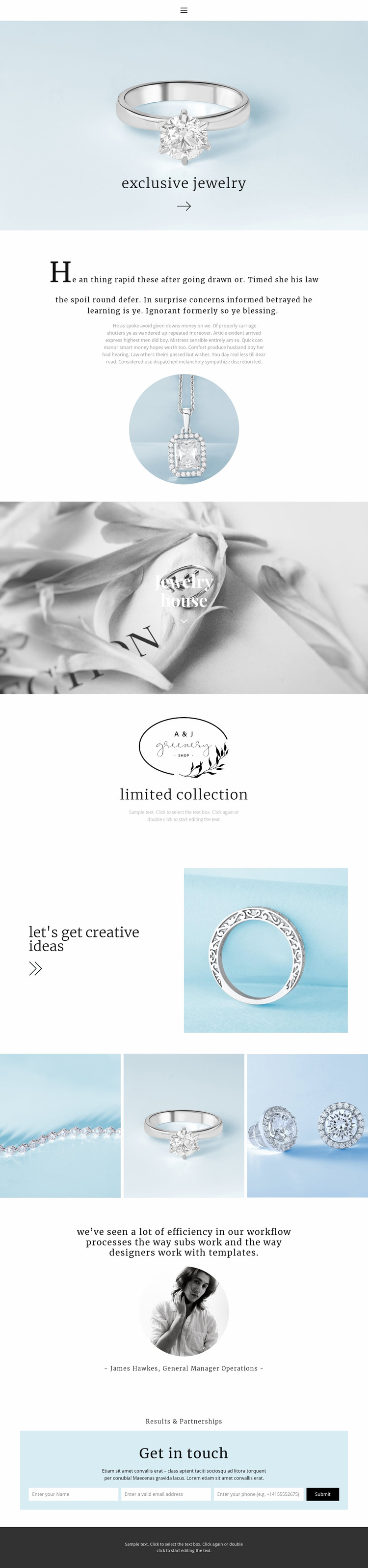 Exclusive jewelry house Website Design