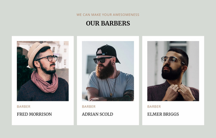  Barbers of modern barbershop WordPress Website Builder