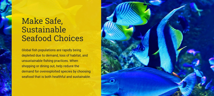 Make safe sustainable seafood choices Website Mockup