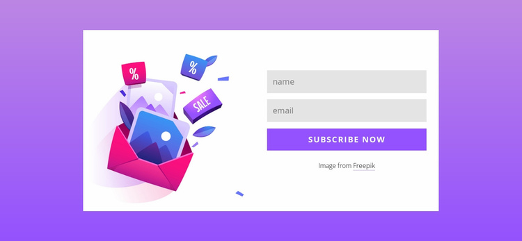 Creative subscribe form Landing Page