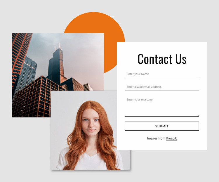Contact form with images WordPress Website Builder