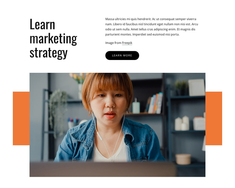 Learn marketing strategy One Page Template