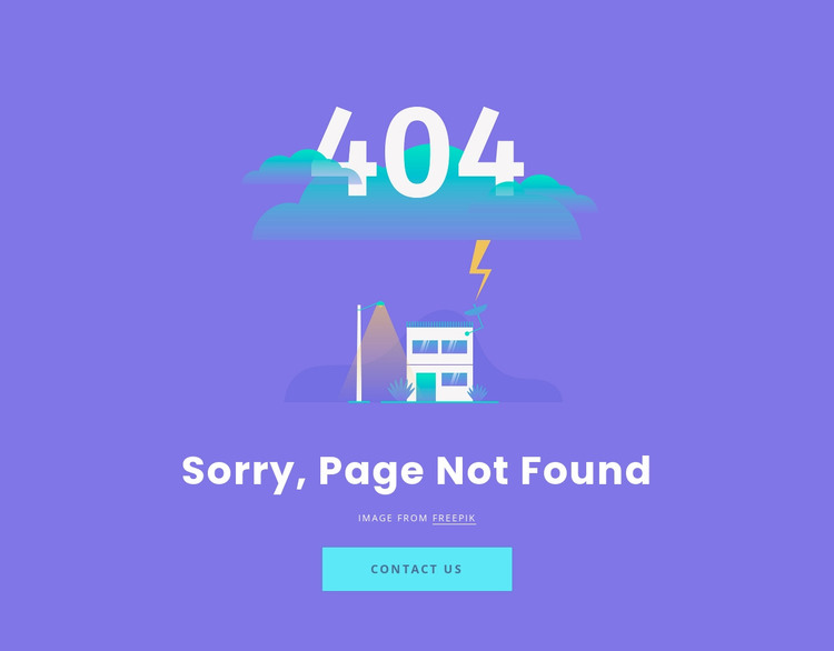 404 not found message HTML Template