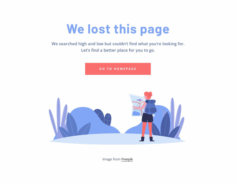 404 page with image Website Mockup