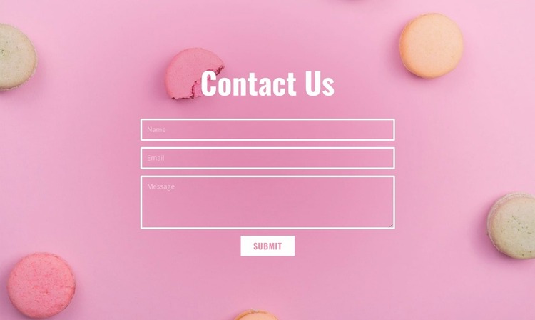 Contact form for bakery cafe Website Mockup