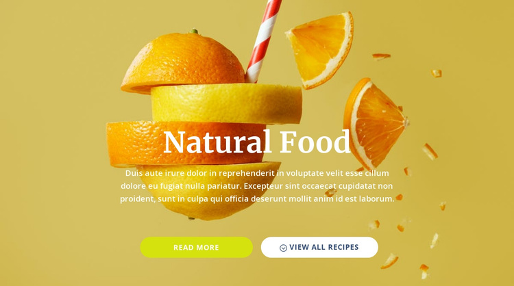 Natural juices and food Joomla Page Builder