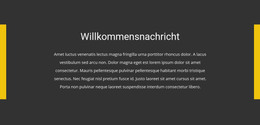 Willkommensnachricht Website-Vorlage