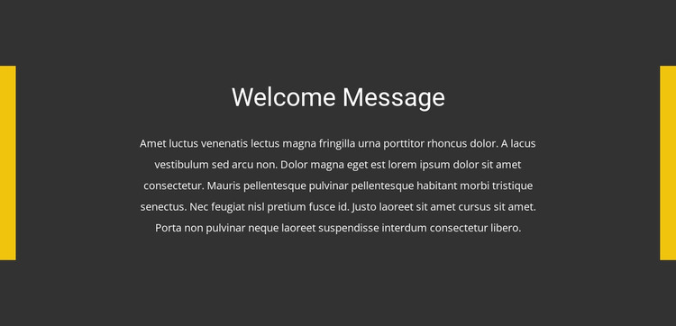 Welcome message WordPress Theme