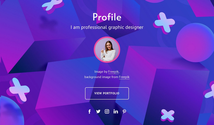 Graphic designeer profile WordPress Website Builder