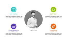 Colored Icons With Image Site Template