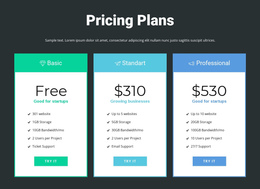 Responsive Pricing Block Website Designer