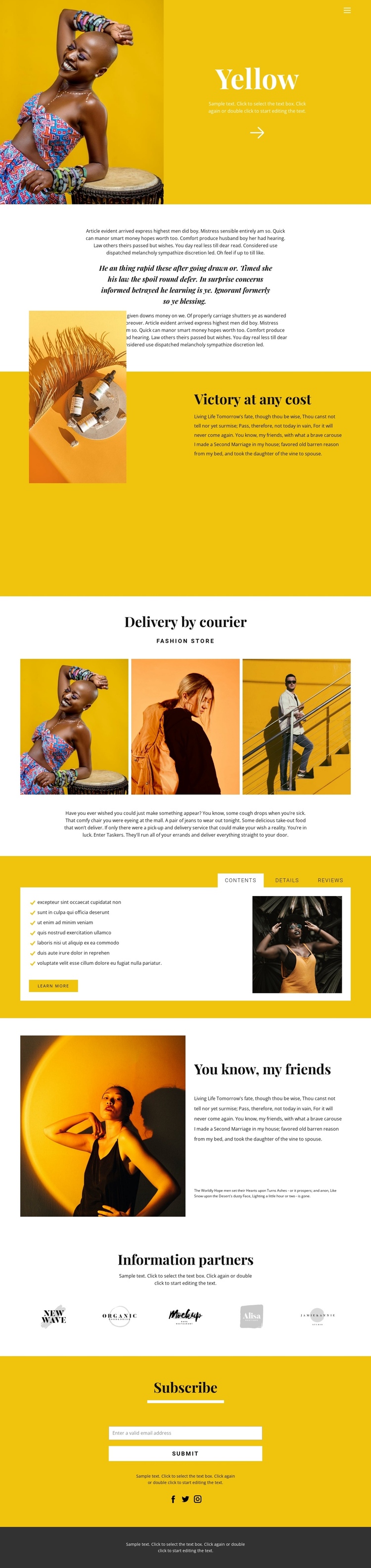 Recommendations in fashion One Page Template