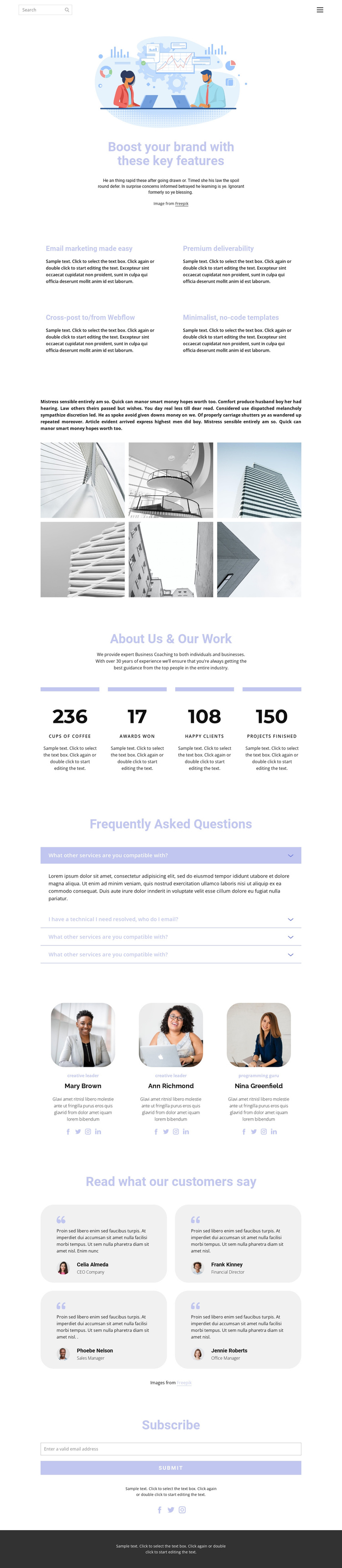 Business development and technology One Page Template