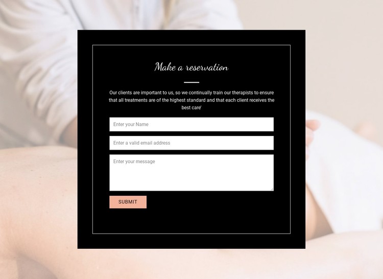 Make online reservation CSS Template