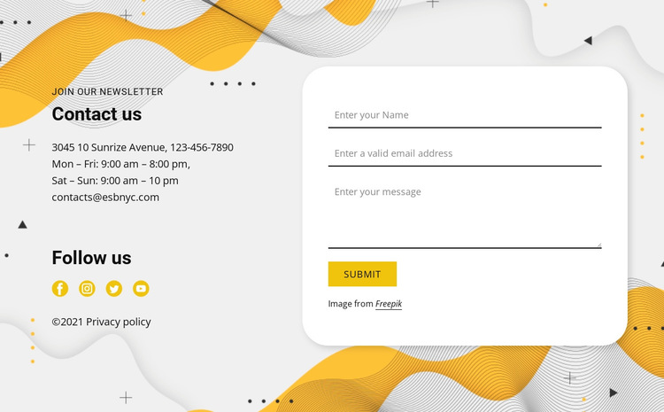 Contacts and form HTML5 Template